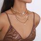 Punk Hip Hop Style Multilayer Necklace Rhinestone Butterfly Chunky Chain