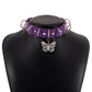 Purple Punk Y2K Cool Butterfly Leather Choker Necklace