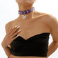 Purple Punk Y2K Cool Butterfly Leather Choker Necklace