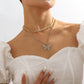 Sweet Fashion Choker Rhinestone Butterfly Elegant Retro Multilayer Necklace