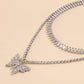 Sweet Fashion Choker Rhinestone Butterfly Elegant Retro Multilayer Necklace