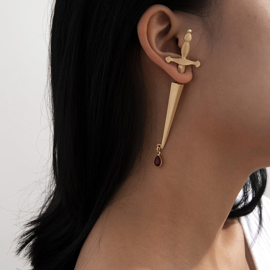 sword shape earring studs