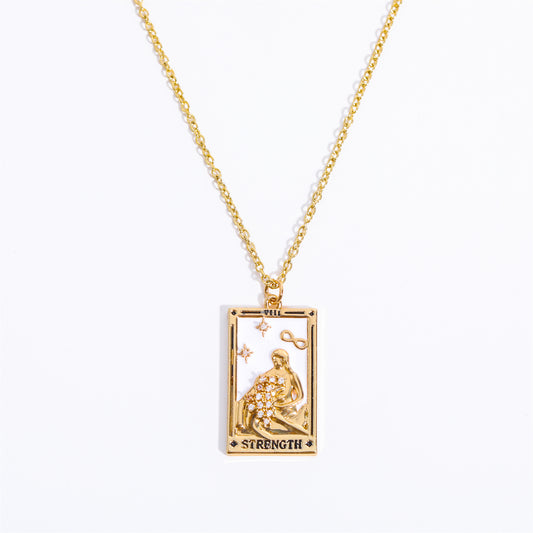 STRENGTH Tarot Pendant Vintage Necklace