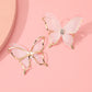 White mesh butterfly earrings