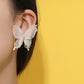 White mesh butterfly earrings