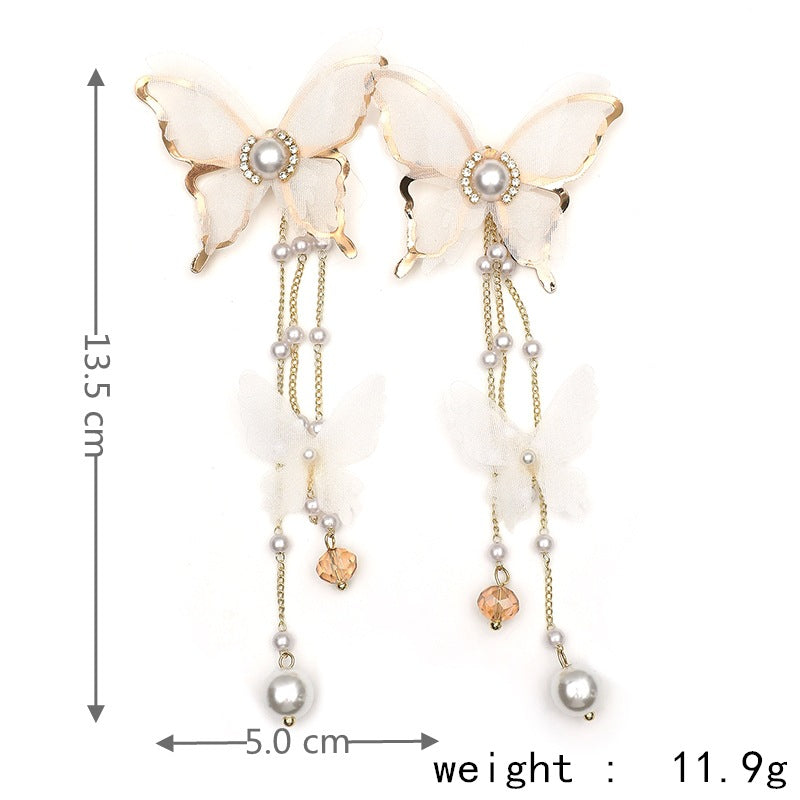 White Sweet Fairy Sense Butterfly Earrings