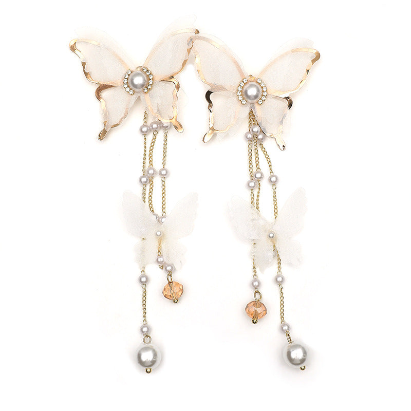 White Sweet Fairy Sense Butterfly Earrings