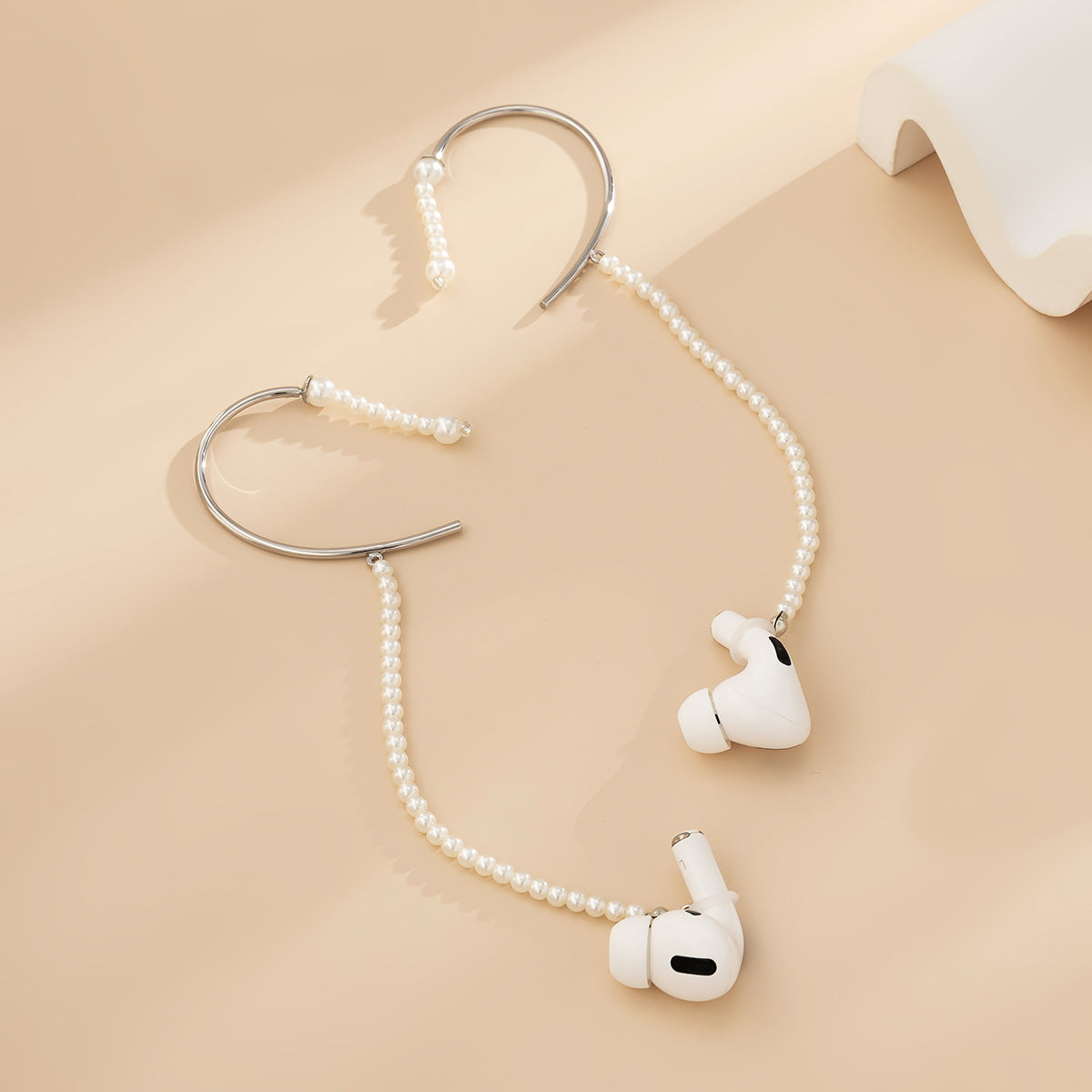 Women's Anti-Loss Earphone Design Jewelry Fashion Pearl Chain Ear Clip