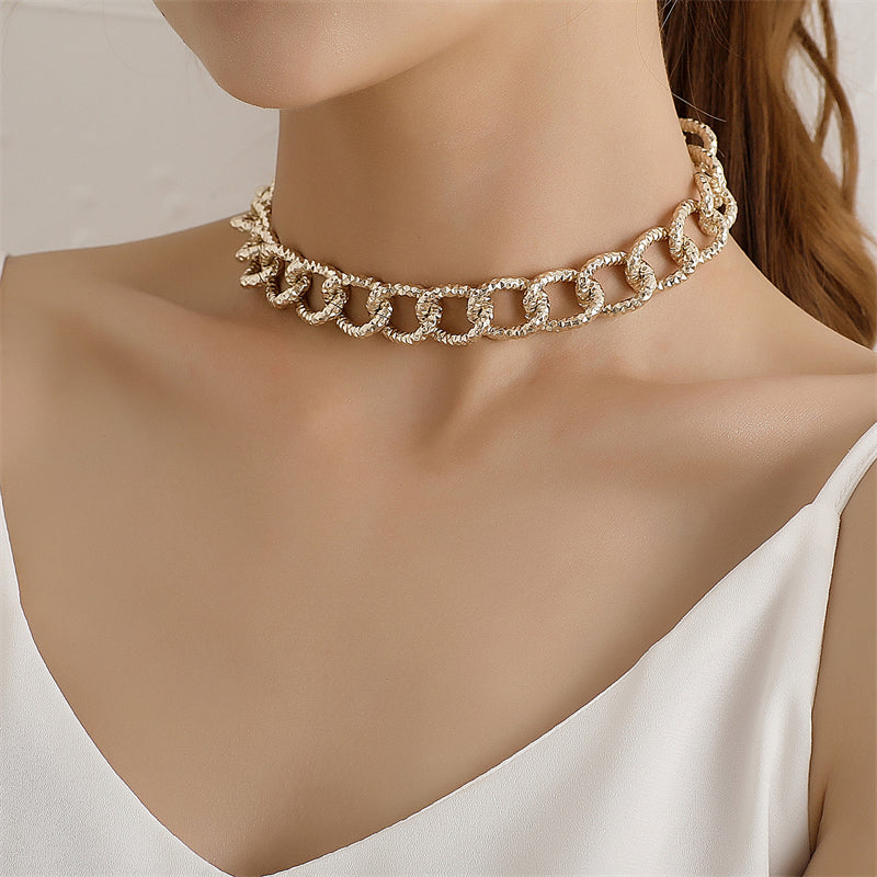 Women's Champagne Vintage Y2K Punk Chunky Chain Necklace