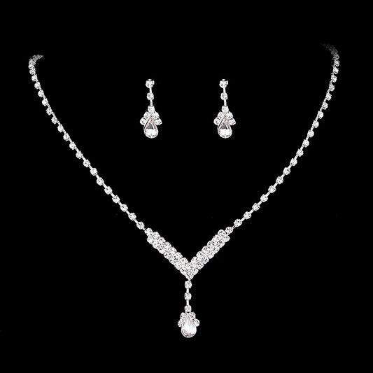 Women's Elegant Wedding Jewelry Necklace Earring Set