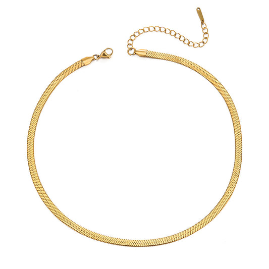 Fashion Gold Plated Stax Snake Chain Layer Necklace