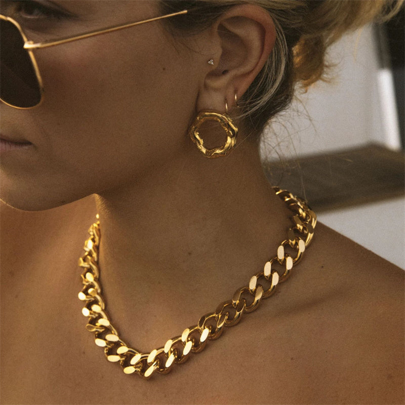 Women's Golden Chunky Chain Necklace