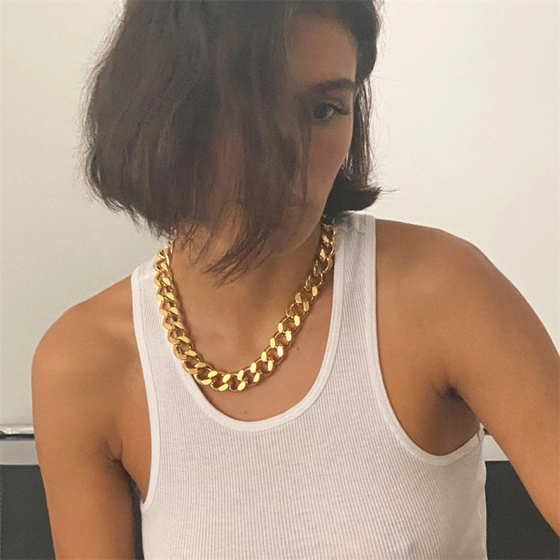 Women's Golden Chunky Chain Necklace