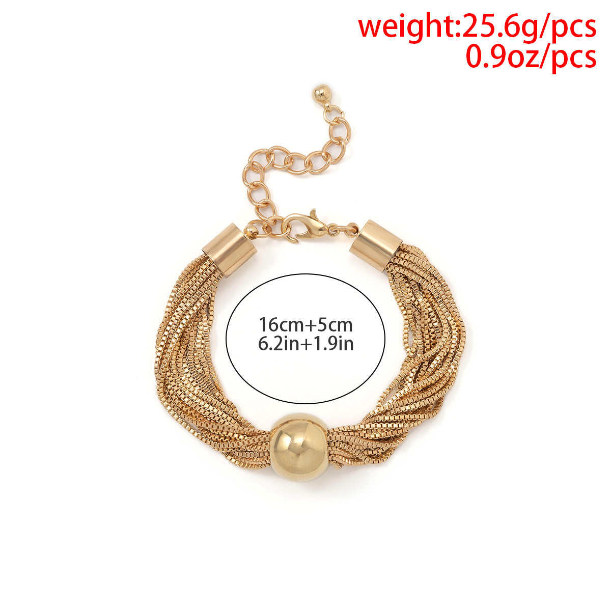 Women's Metallic Fashion Chain Ball Bracelet