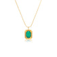 Retro Elegance Deep Emerald Pendant Necklace