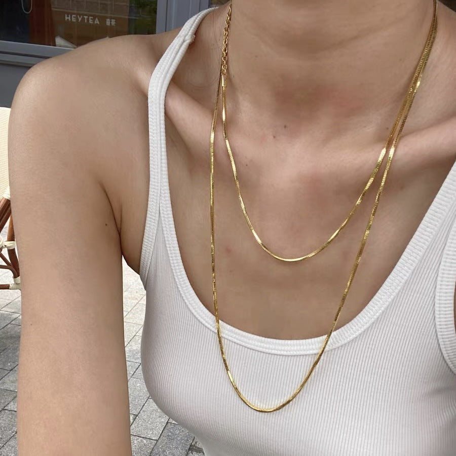 Women's Snake Bone Chain Layered Necklace Jewelry