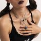 Trendy Y2K punk multi-layer heart and sword shaped pendant necklace