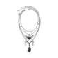 Trendy Y2K punk multi-layer heart and sword shaped pendant necklace