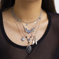 Trendy Y2K punk multi-layer heart and sword shaped pendant necklace